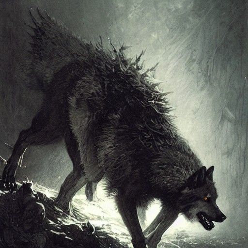 Wolves hunting