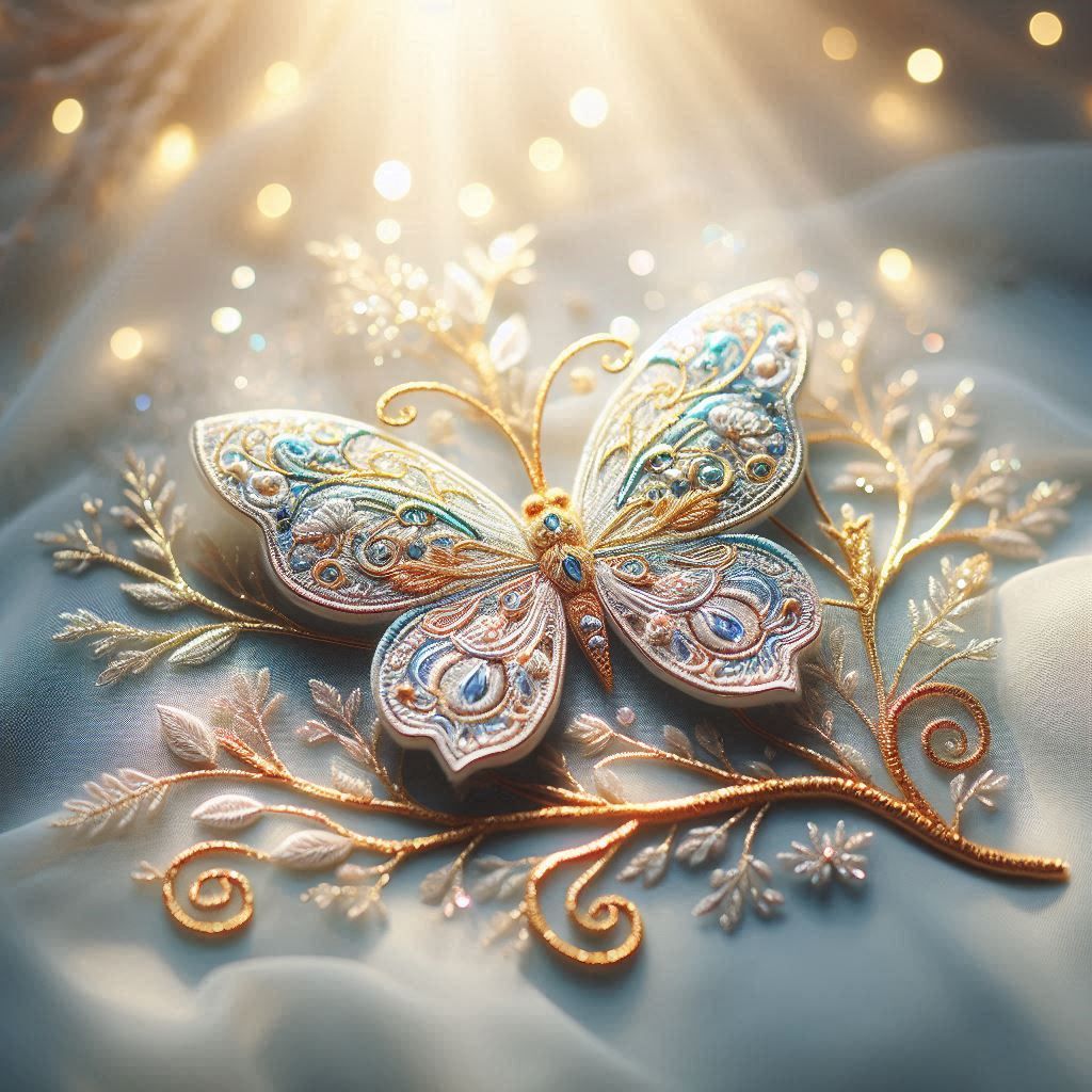 embroidered butterfly