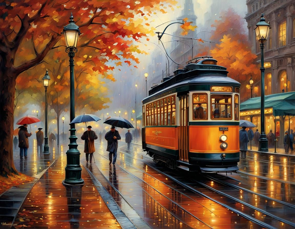 waiting for the tram  by @Fiona Etkin 1974 