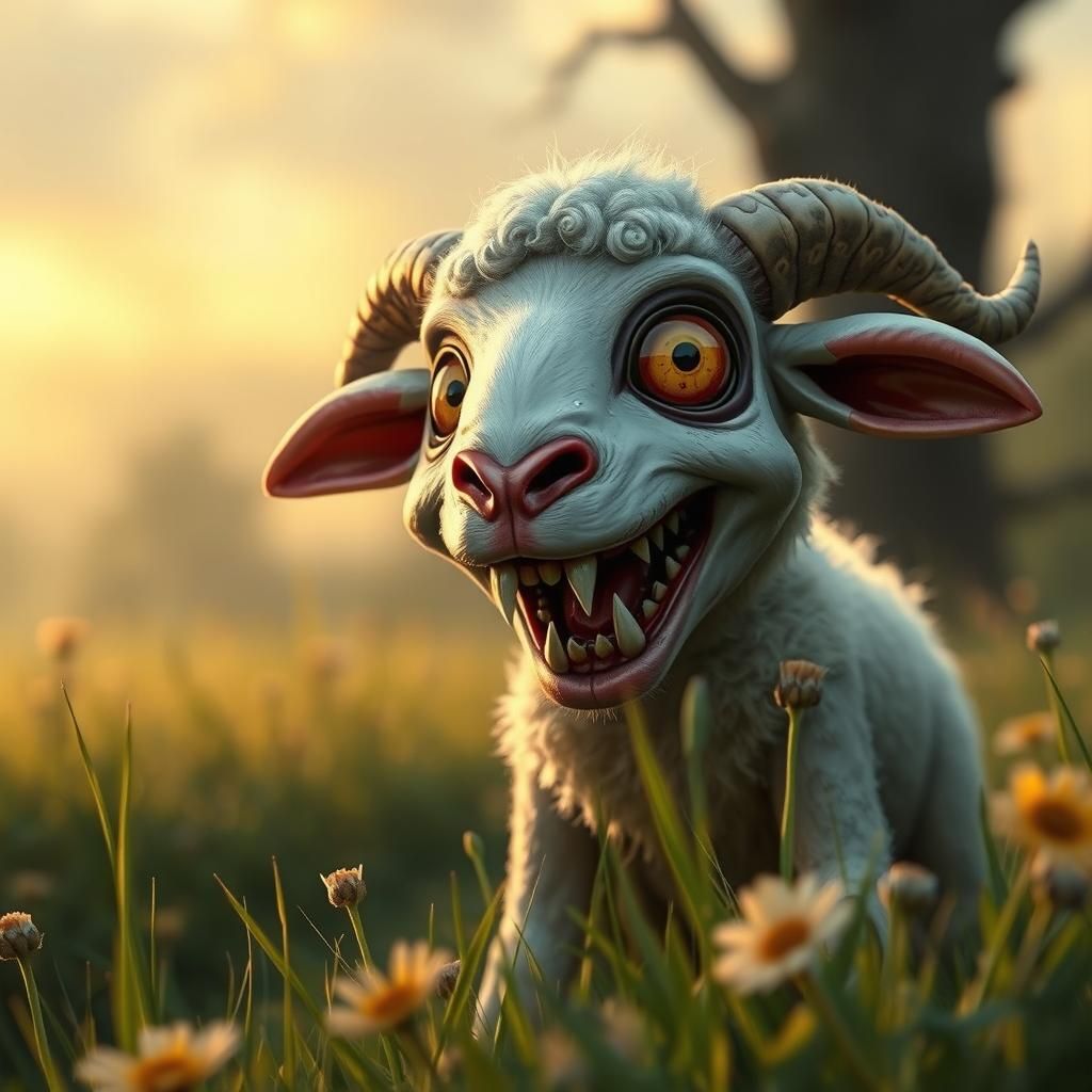 spooky cute sheep  by @beeblebrox