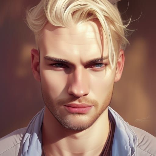 Blonde Male Portrait 5 - AI Generated Artwork - NightCafe Creator