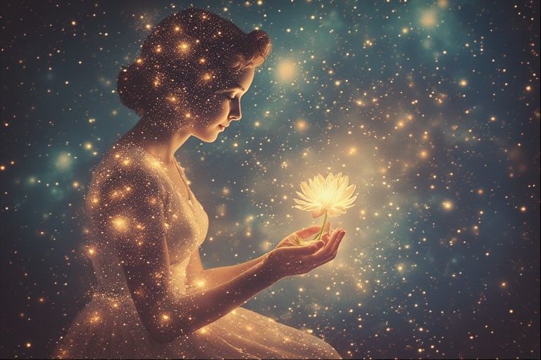 gently cradles a wilting flower