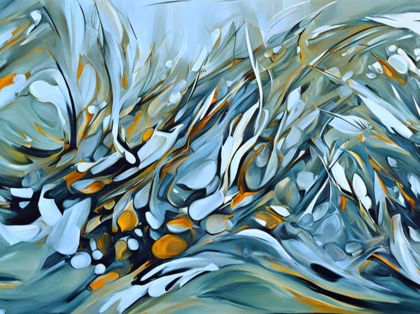 A rough ocre green bush and tree landscape, along a valley in the Provence in France.  It blasts out of the painting with a modern impressio...