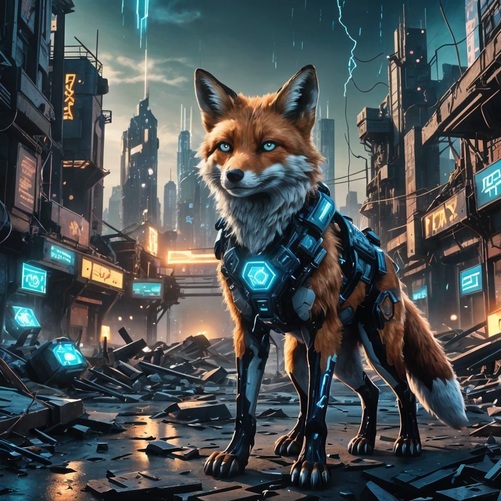 Cybernetic Fox  by @DiscoKittie