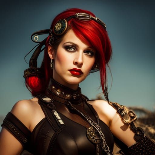 a steampunk punk hyperdetailed intricately detailed Pino Dae...