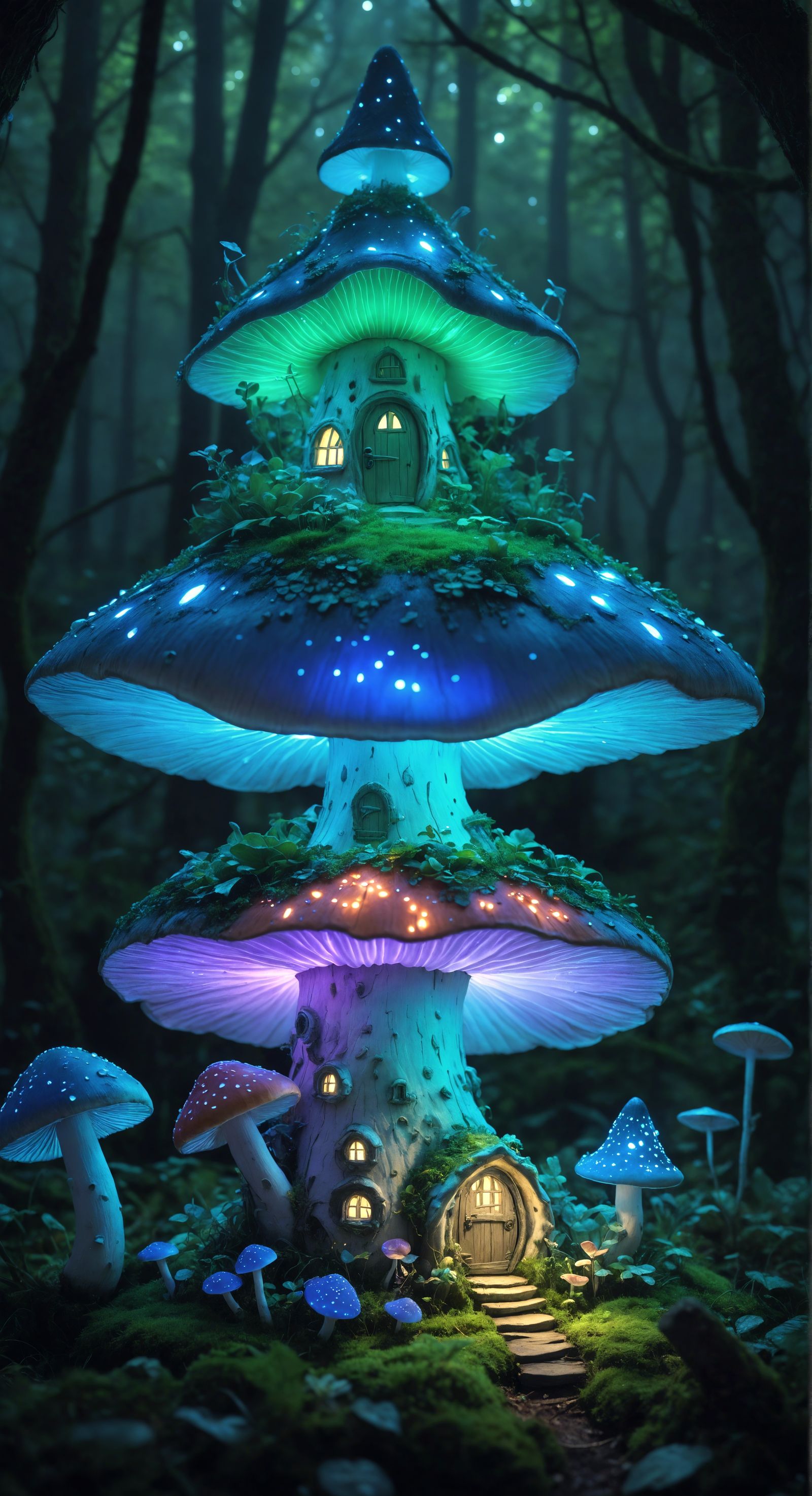 Bioluminescence Mushroom House
