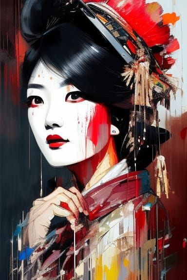 Painting of Geisha - AI Generated Artwork - NightCafe Creator