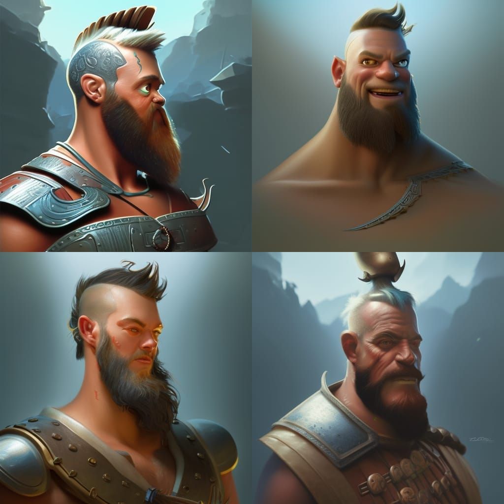 Viking warrior with mohawk