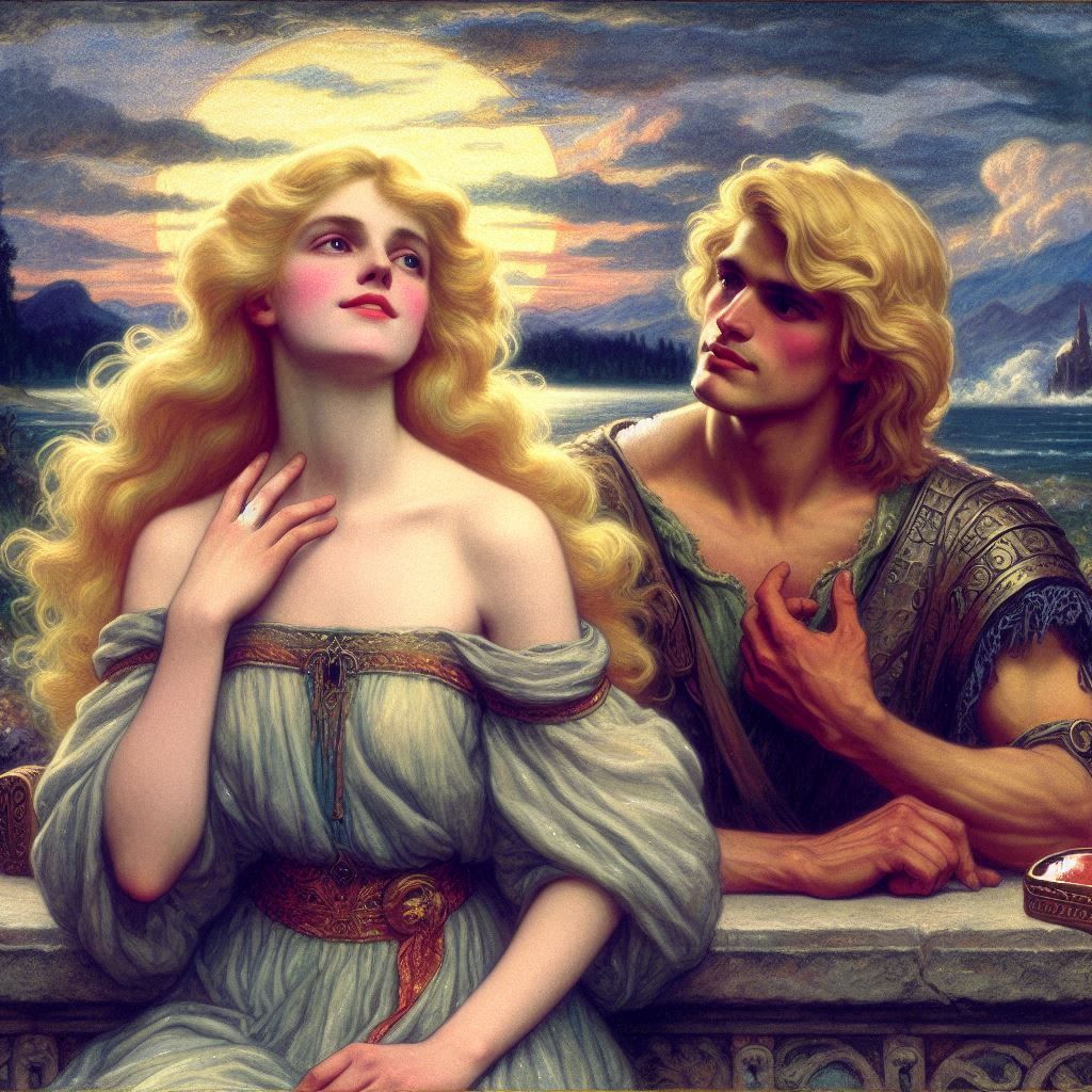 Love’s Sacred Bond: Heavenly Courtship in the Warmth of Twilight’s End