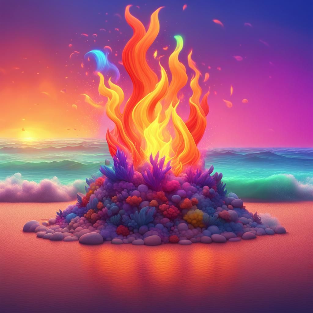 Rainbow flame
