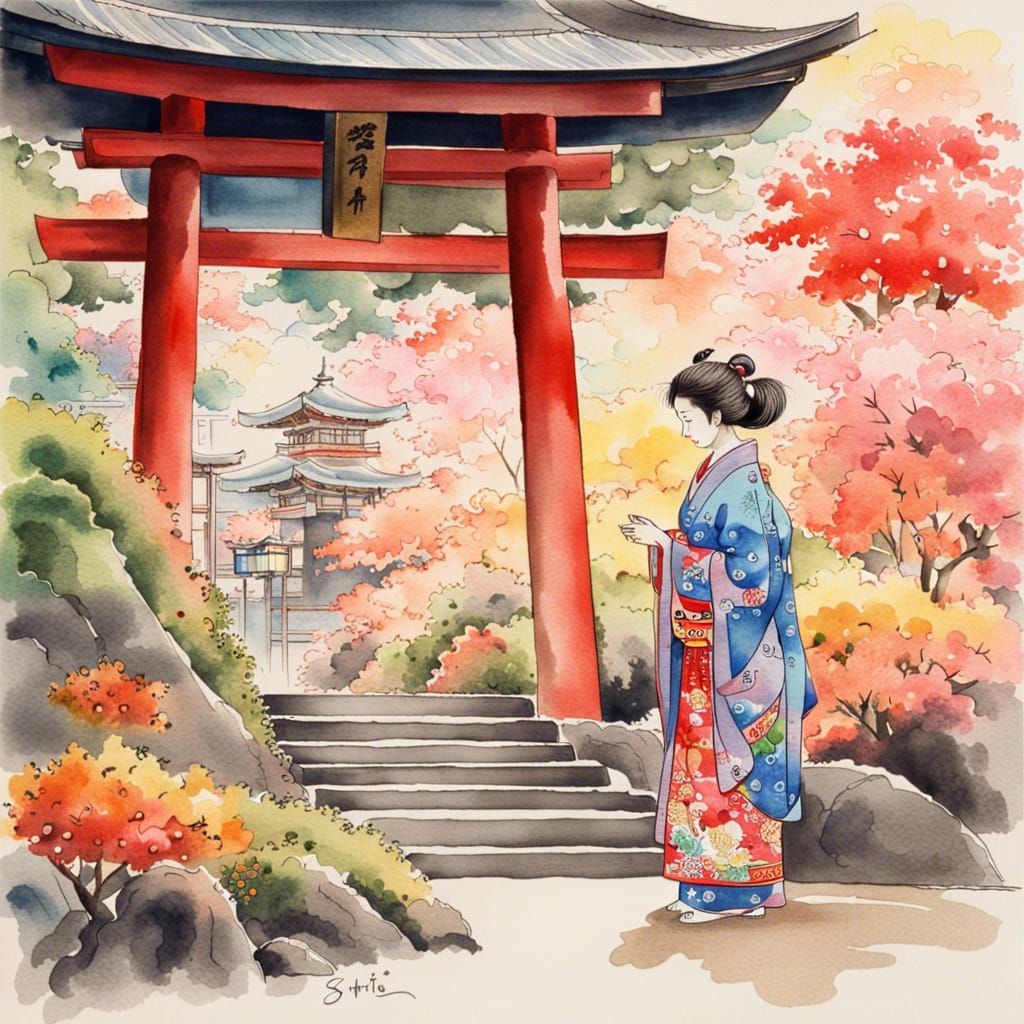 Shinto shrine worship  by @Bephers