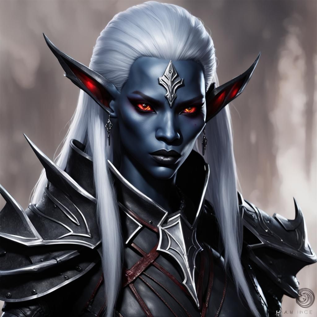 Sarara Ssenna - the Drow Warrior  by @GamjaMajick