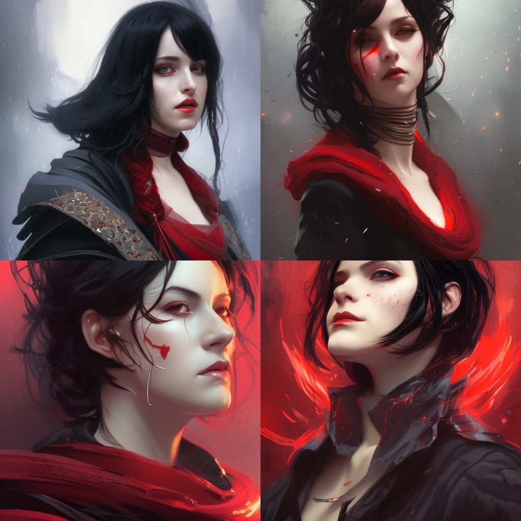 [Magician; Black Hair; Red Details] - AI Generated Artwork - NightCafe ...