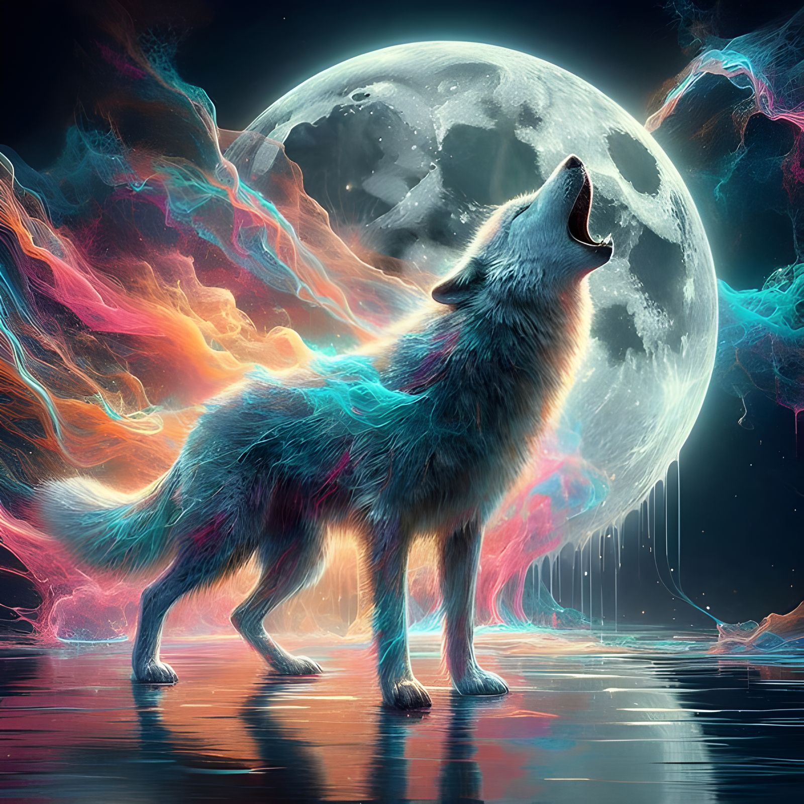 Spirit Wolf - AI Generated Artwork - NightCafe Creator