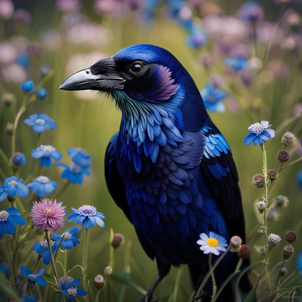 blue raven  by @Dreamer