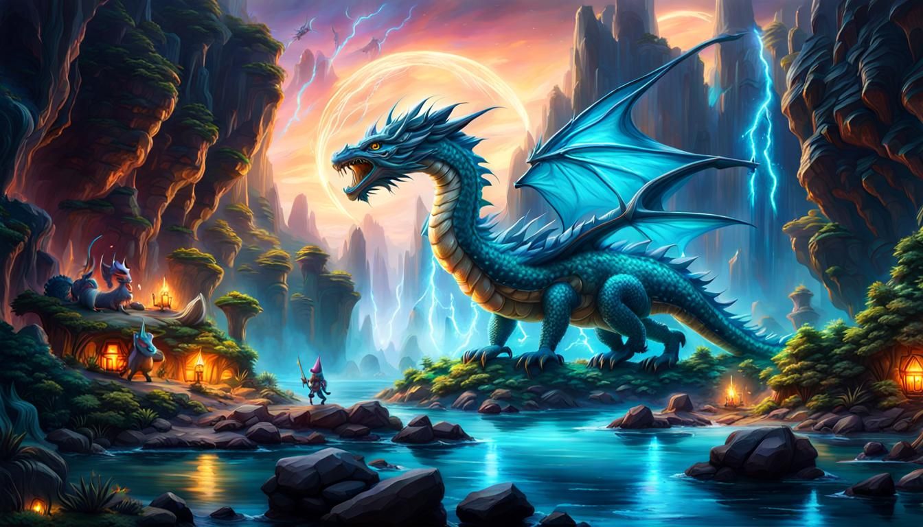 The dragon lands - AI Generated Artwork - NightCafe Creator