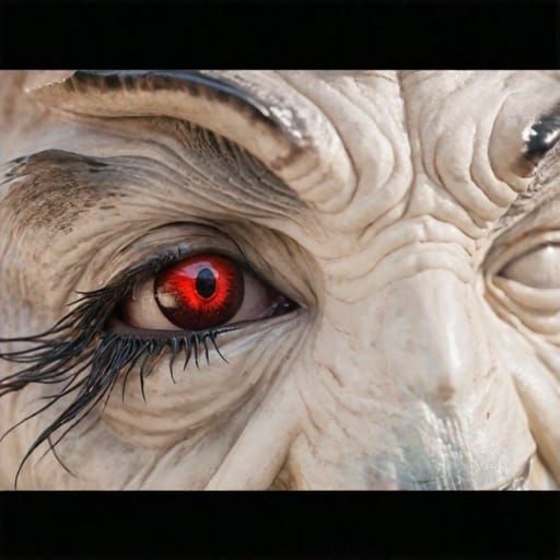 Terrifying Evil demon eye closeup