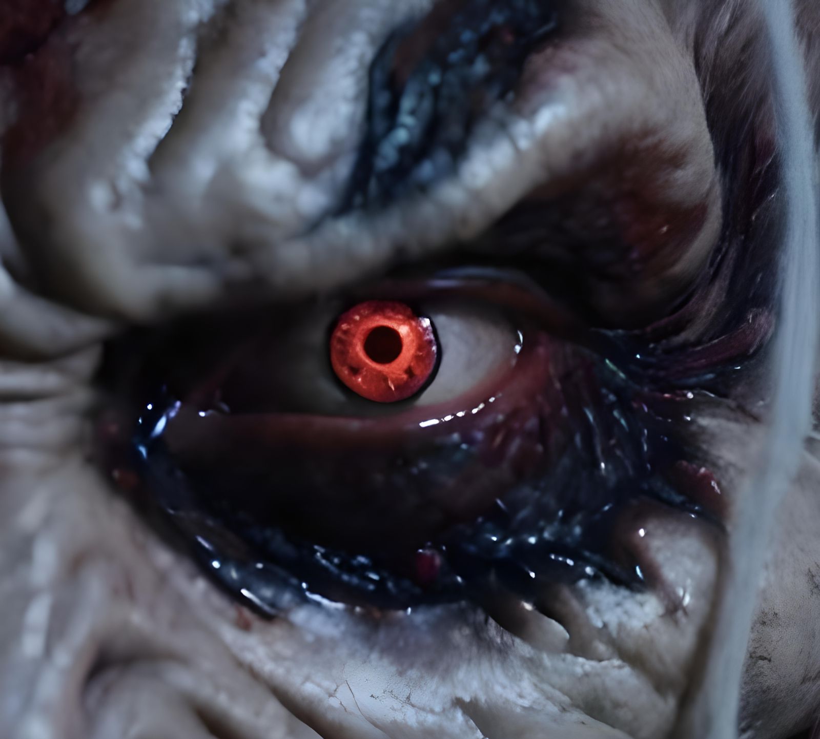 Terrifying Evil demon eye closeup