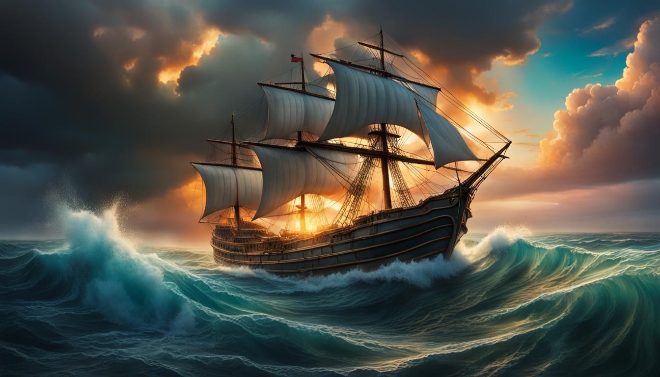 Ship At Sea - Ai Generated Artwork - Nightcafe Creator