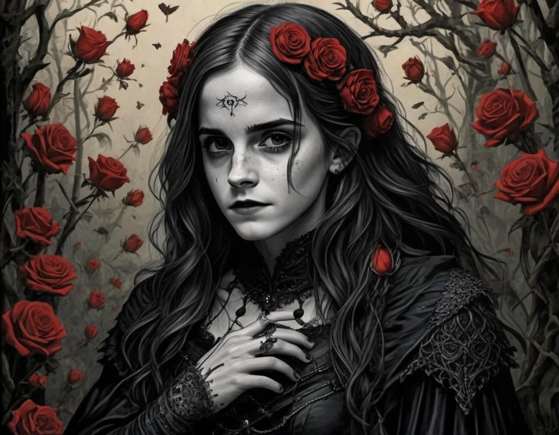 emma watson gothic - AI Generated Artwork - NightCafe Creator