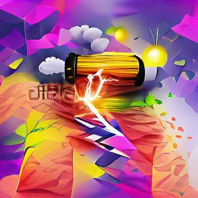 Lightning striking dynamite digital illustration flickering ...