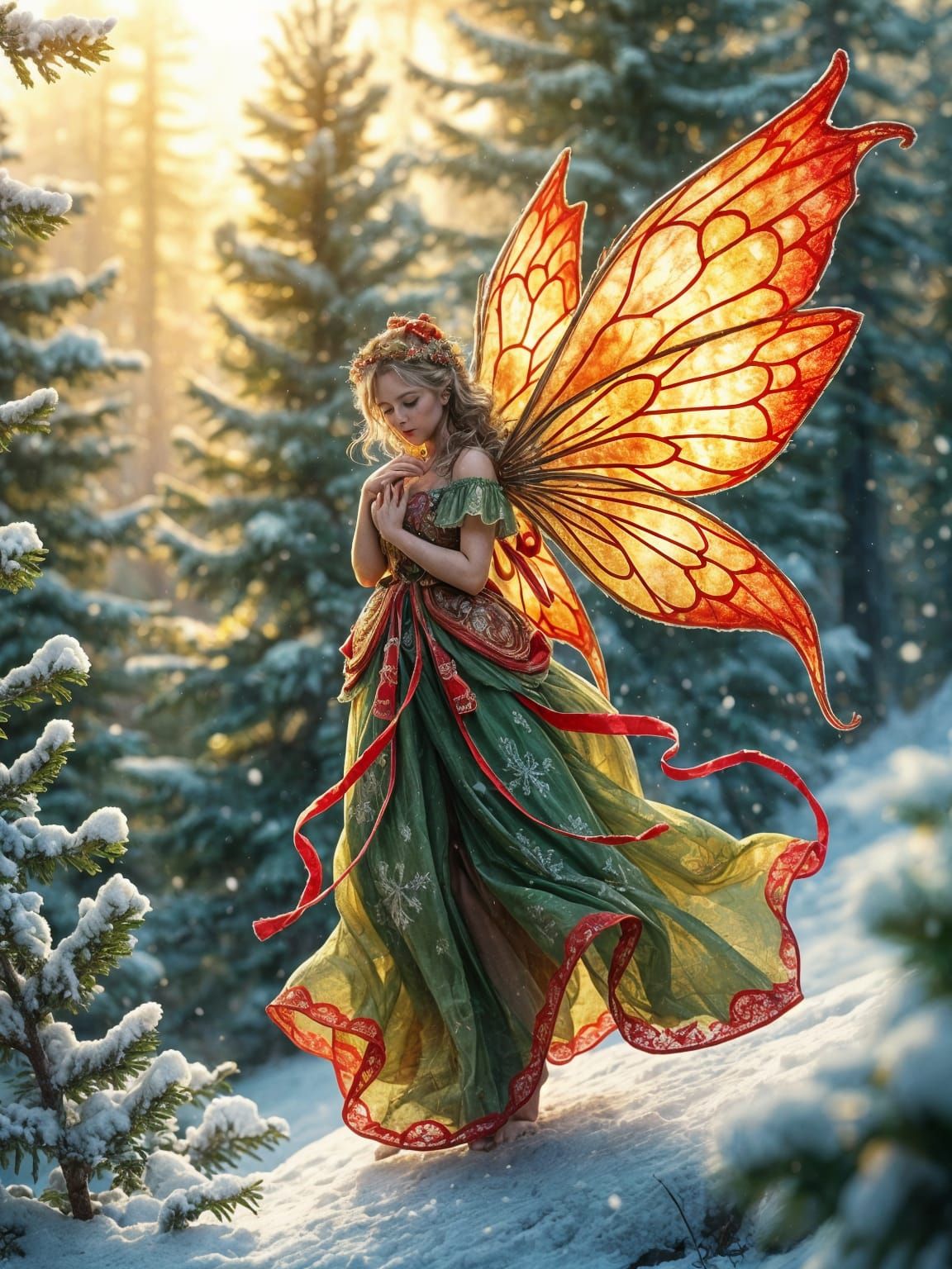 Christmas Fairy  by @StriderAiArt