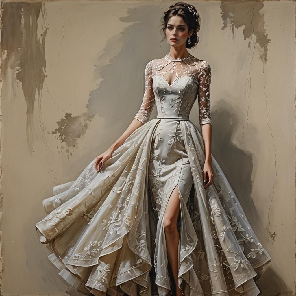 dress design with mesh  by @aurora