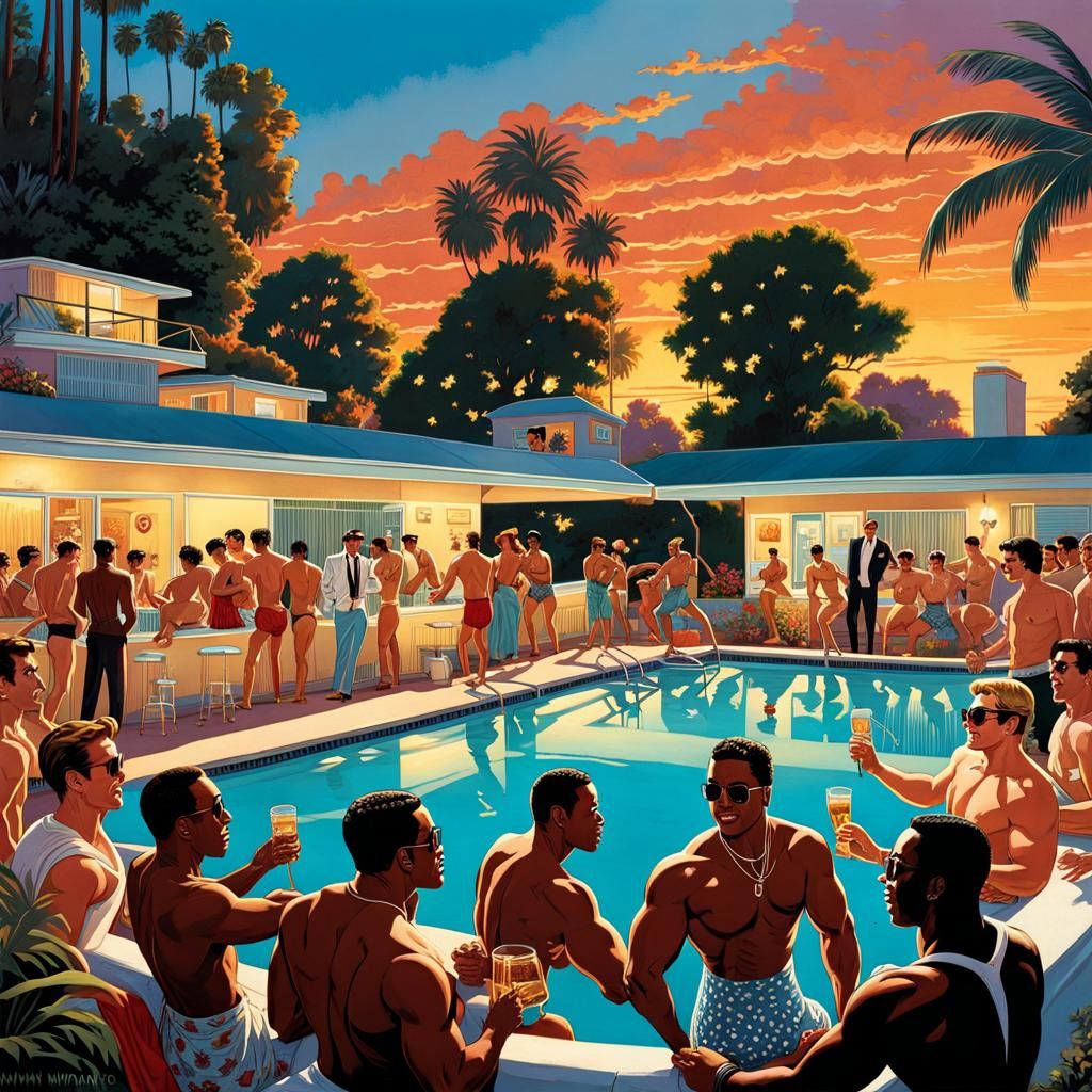 Pool party - AI Generated Artwork - NightCafe Creator