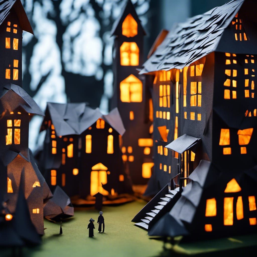 origami village AI Generated Artwork NightCafe Creator