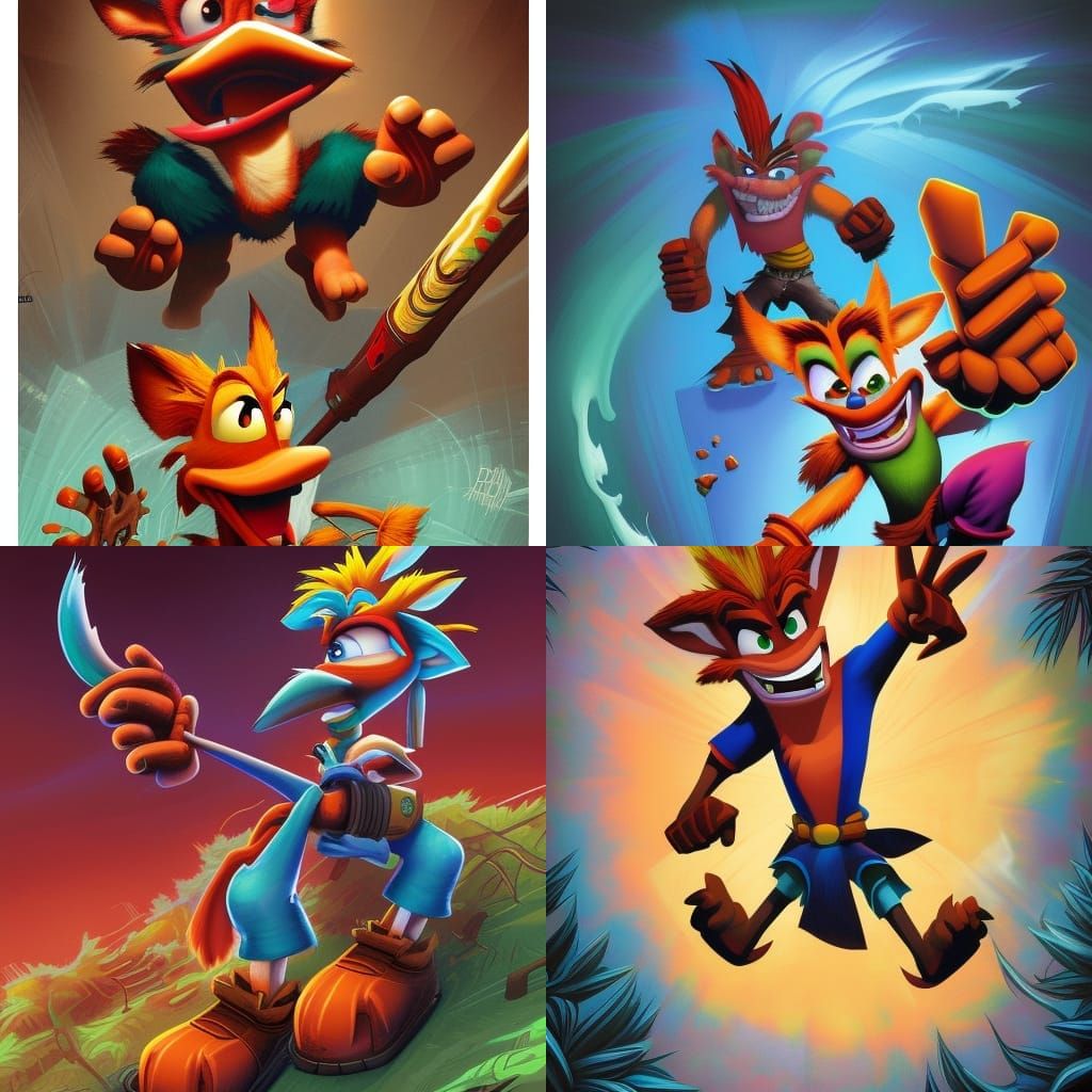crash bandicoot AI Generated Artwork NightCafe Creator