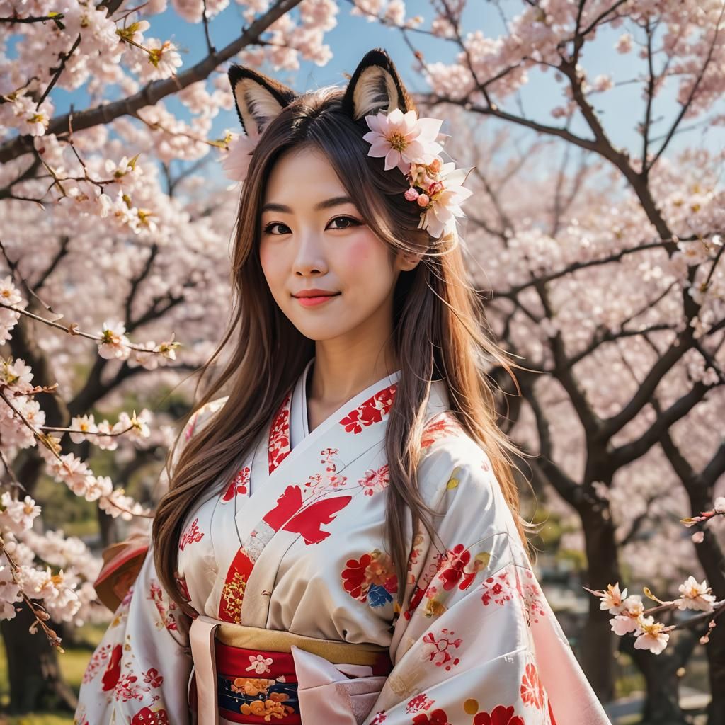 Sakura Kitsune - AI Generated Artwork - NightCafe Creator