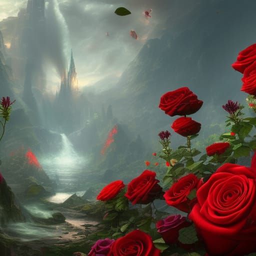 Over roses of sadness