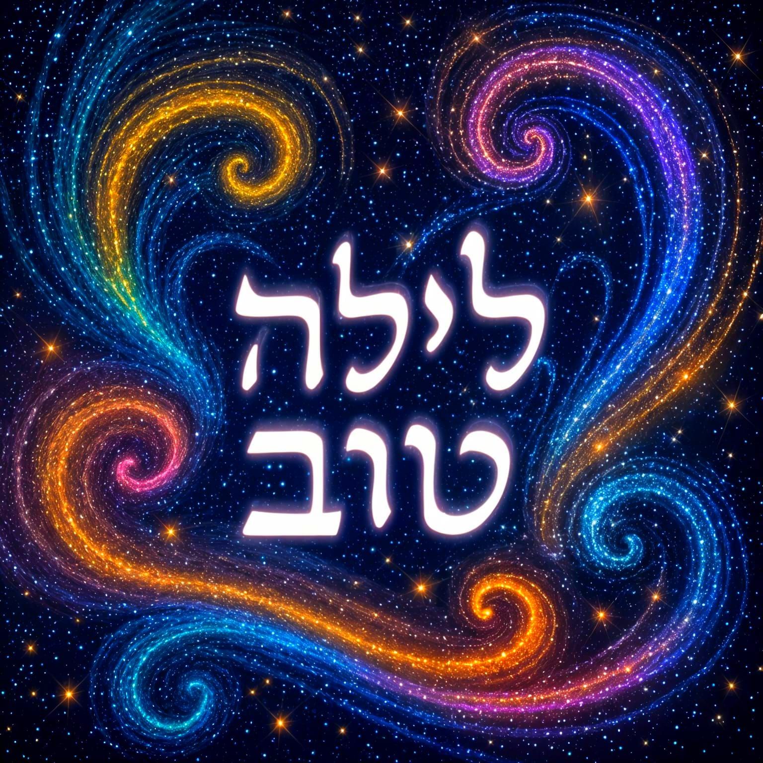 Magical Sparkling Hebrew Good Night