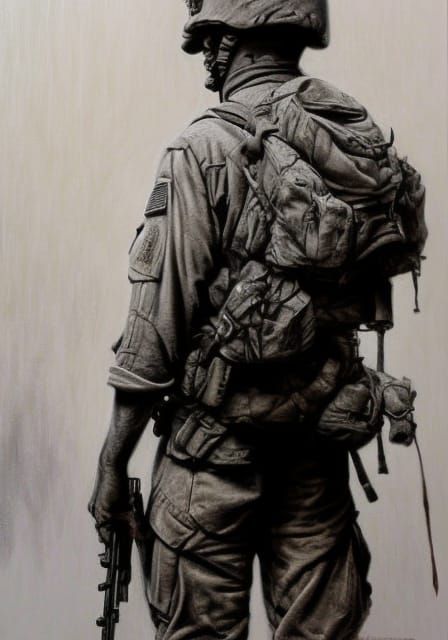 soldier oil painting by James Gurney hyperdetailed charcoal ...