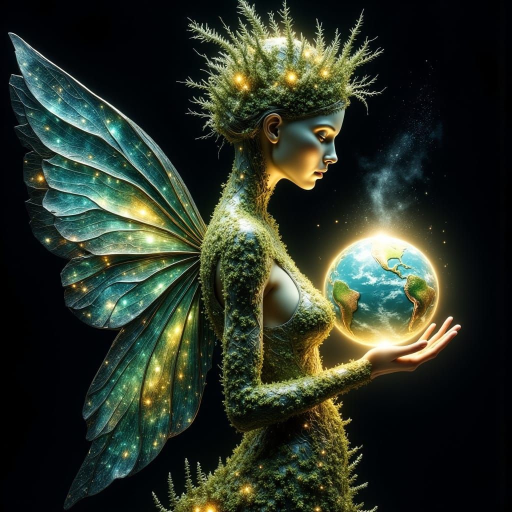 <lora:Exquisite Flux:1.0> <lora:Abstract Reality:1.0> The image depicts an ethereal female figure, reminiscent ...  by @Zacharo