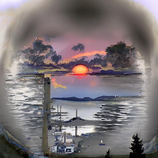 Sunset over the bay