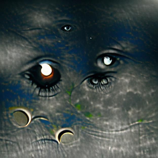 eyes in the dark one moon circles AI Generated Artwork NightCafe