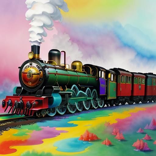 (Steam engine Train)3 heading into the fog (FantasyLand)2