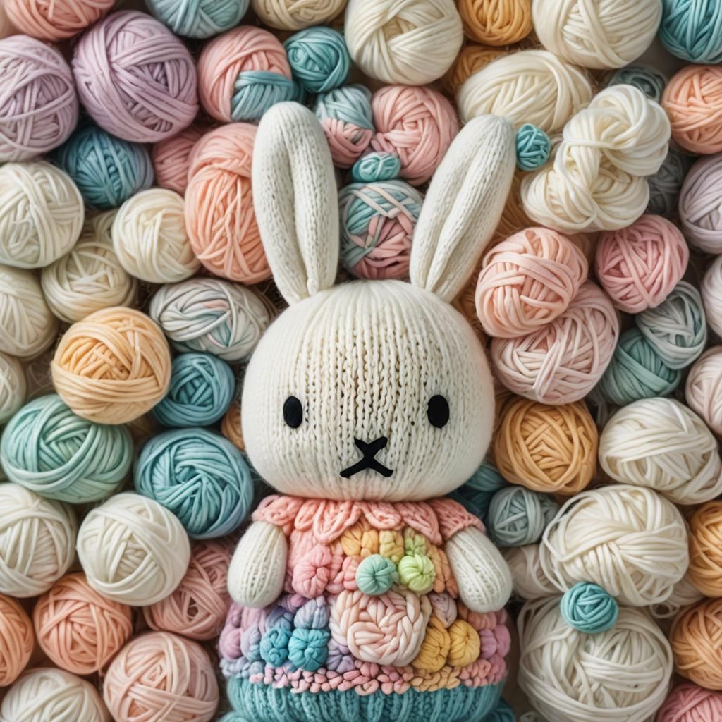 a cute knitted bunny  by @CY