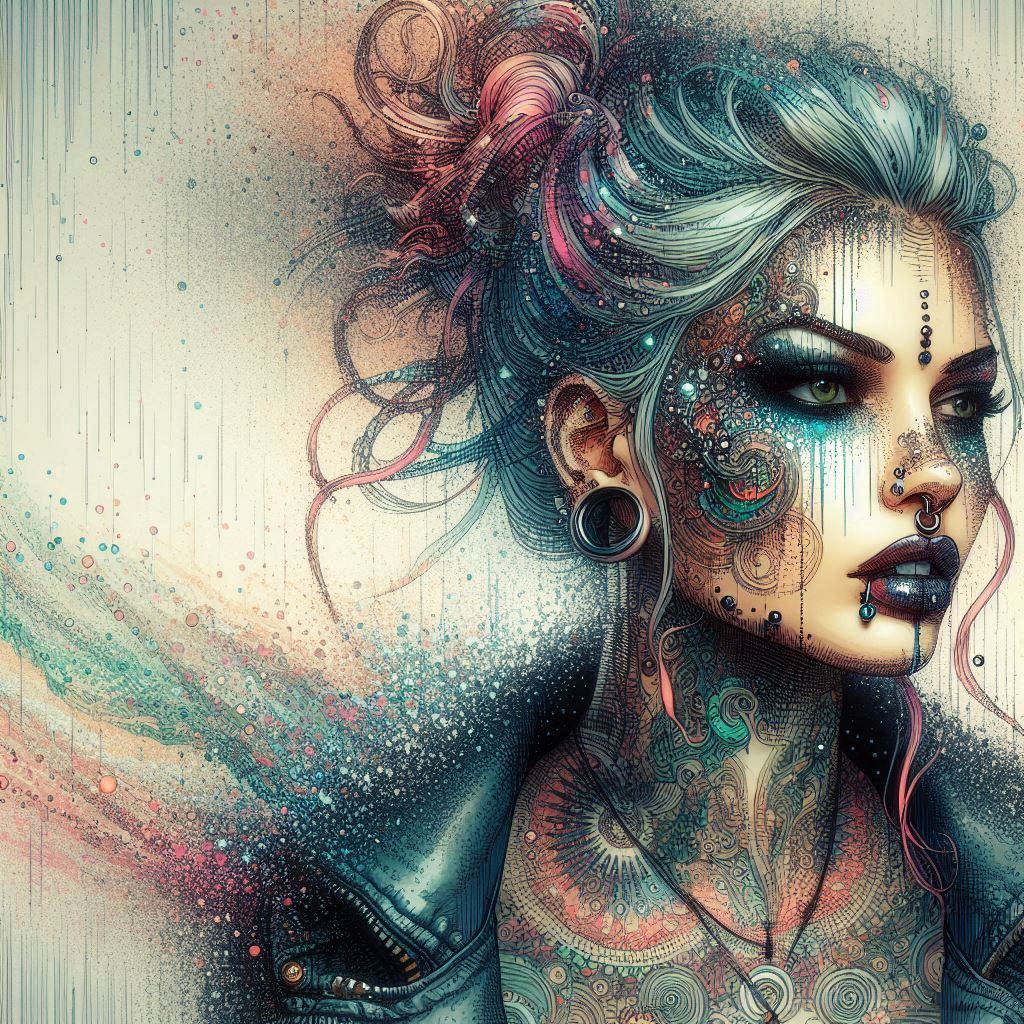 double exposure beautiful fantasy DALL-E 3 portrait landscap...