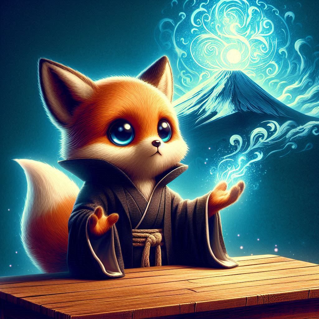 Fox playing with Magic