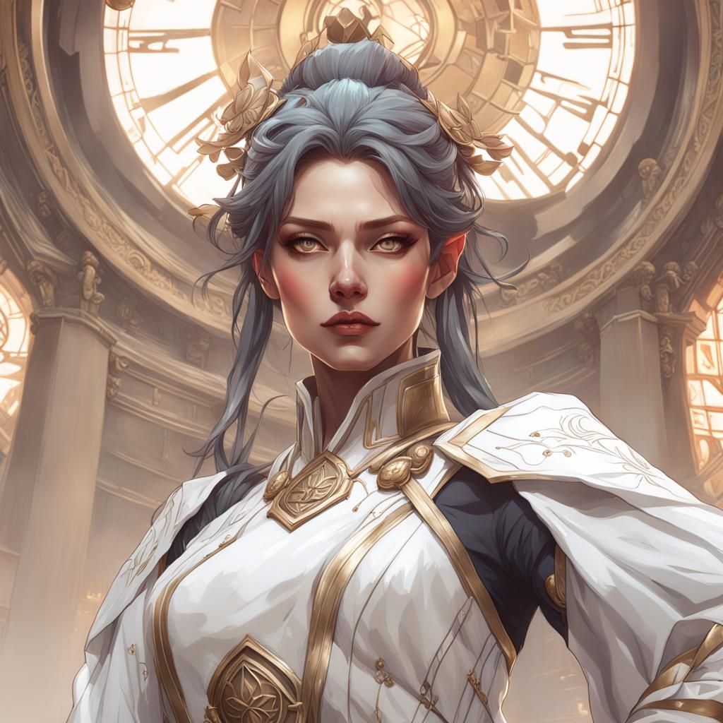 Elegant Woman Playing Guzheng: Hyperdetailed Digital Art