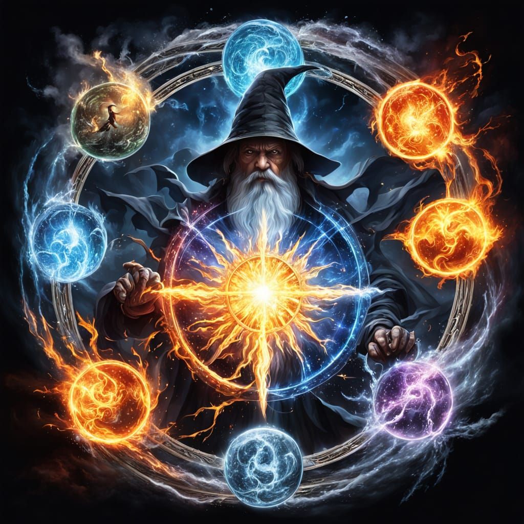Ethereal Elements Wizard in a Mesmerizing Display of Magic