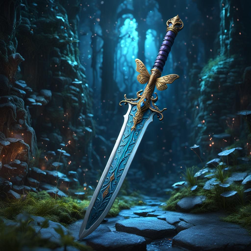 Mystic enchanted butterfly sword