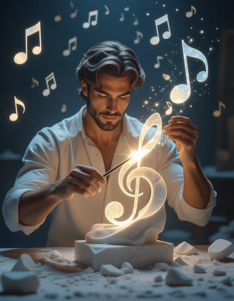 The Harmonious Sculptor of Living Melodies: Crafting Music Into Marble With a Spellbound Touch