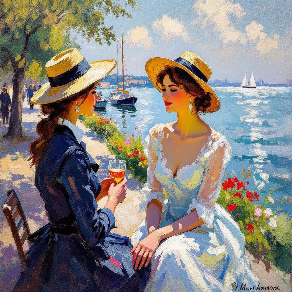 Impressionist Painting with Soft Brushstrokes and Light