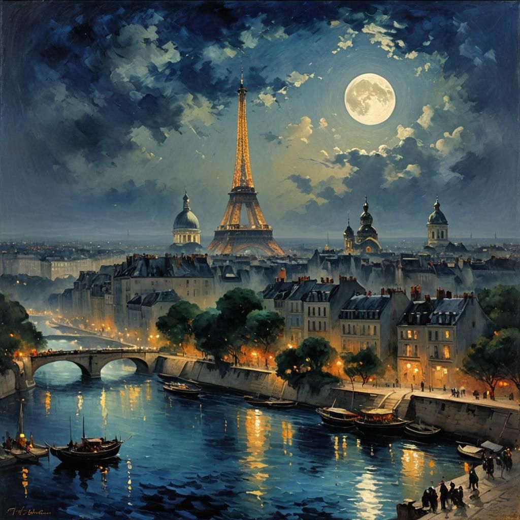 paris une nuit de pleine lune