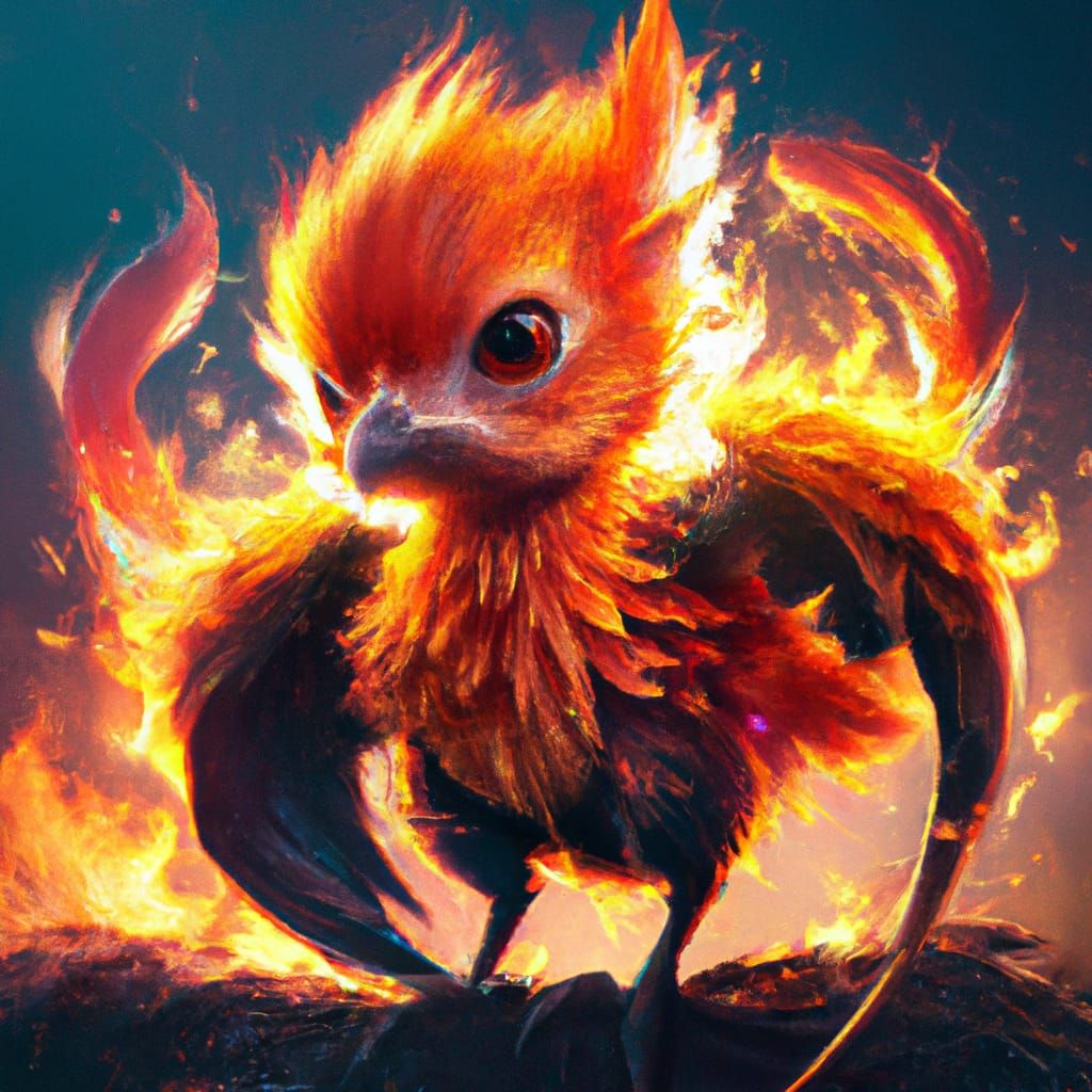 Baby Phoenix Rising From the Ashes