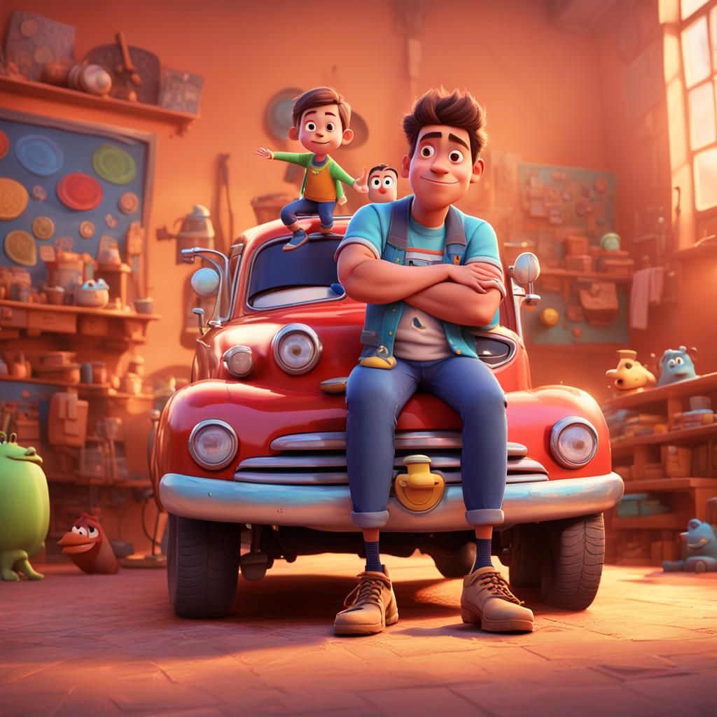 Dad hijo Pixar, Disney, concept art, 3d digital art, Maya 3D...