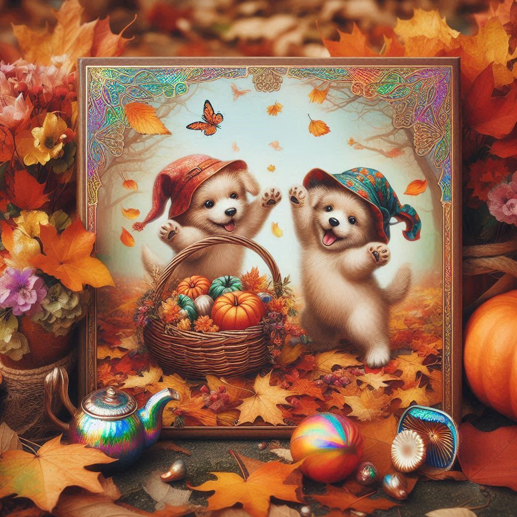 Autumn playful pups